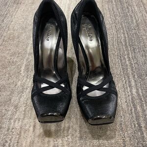 Marciano Black Satin Heels